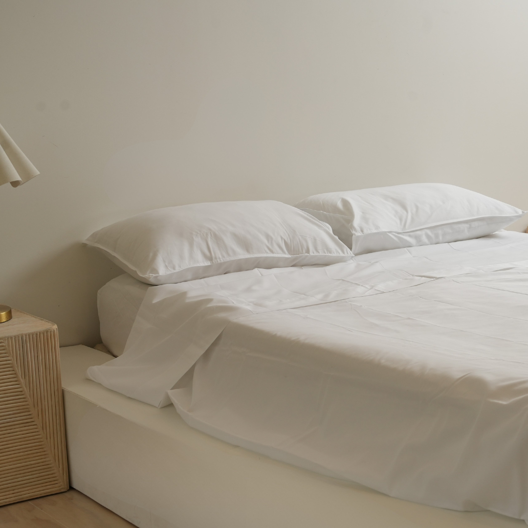 100% cotton soft luxe 500tc sheet set in white
