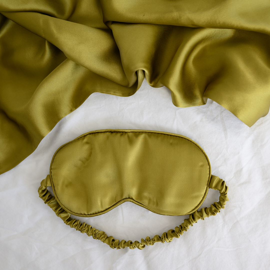 100% pure silk gift set in khaki, styled shot