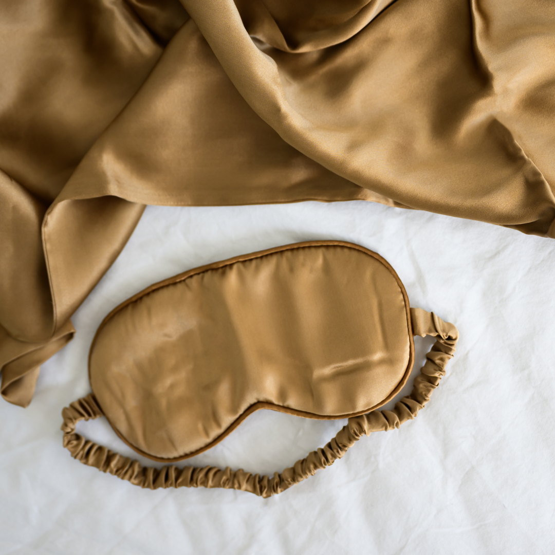 100% pure silk gift set in mocha, side view