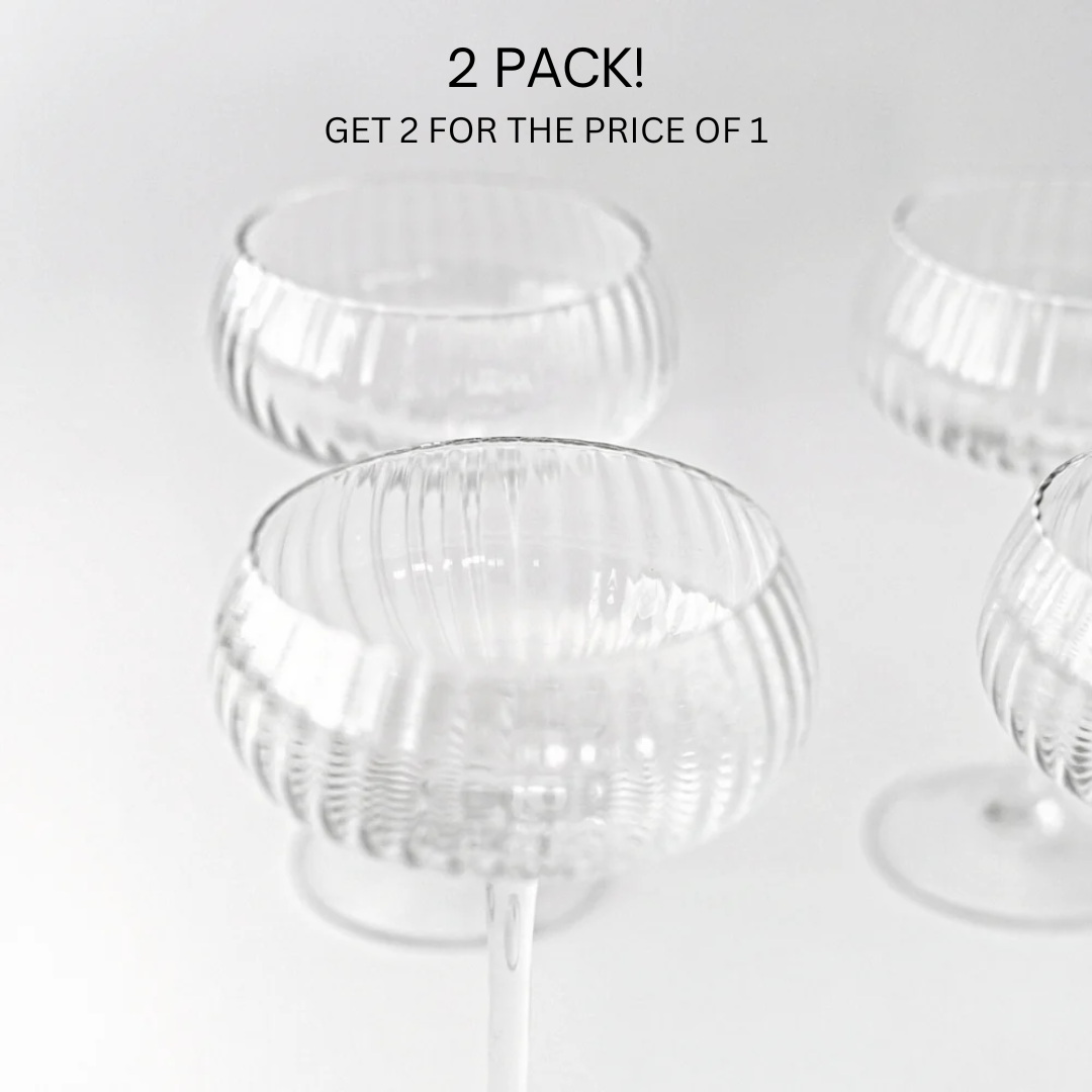 2 Pack- Clear Champagne Coupe