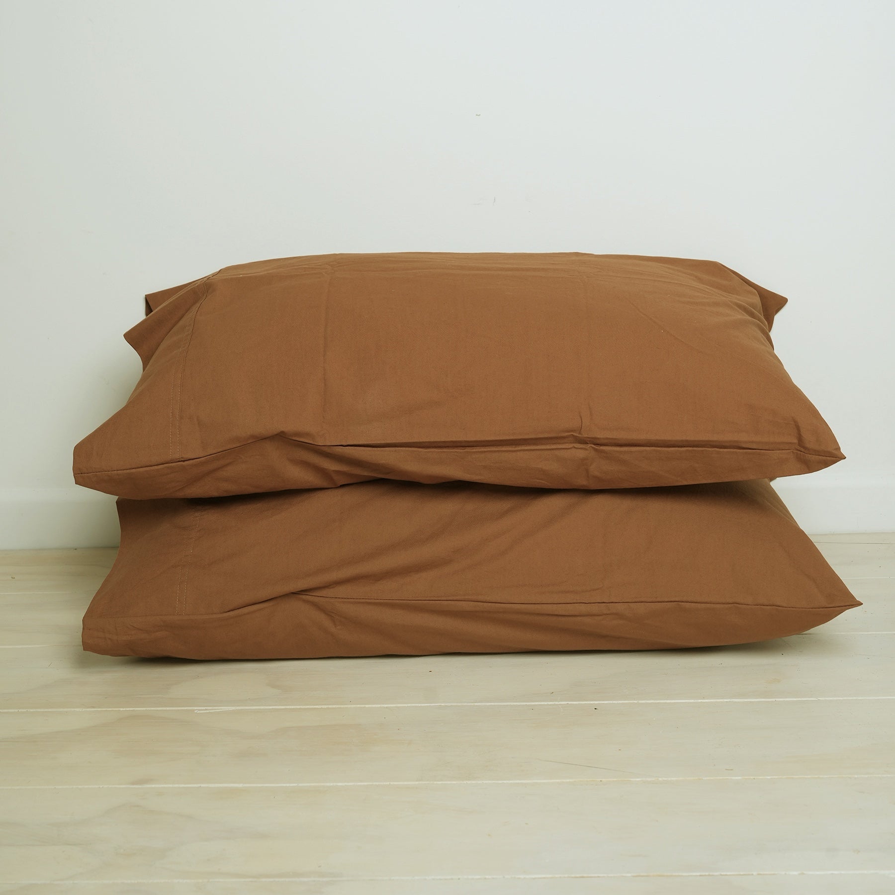 Stonewashed Cotton Pillowcase Pair in Rust – Home Lab NZ