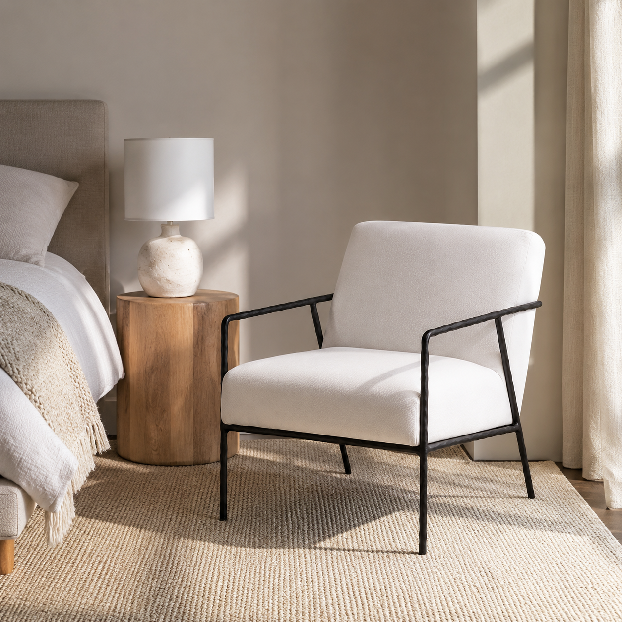 Slim Frame Chair styled in a Home Lab interior — option C