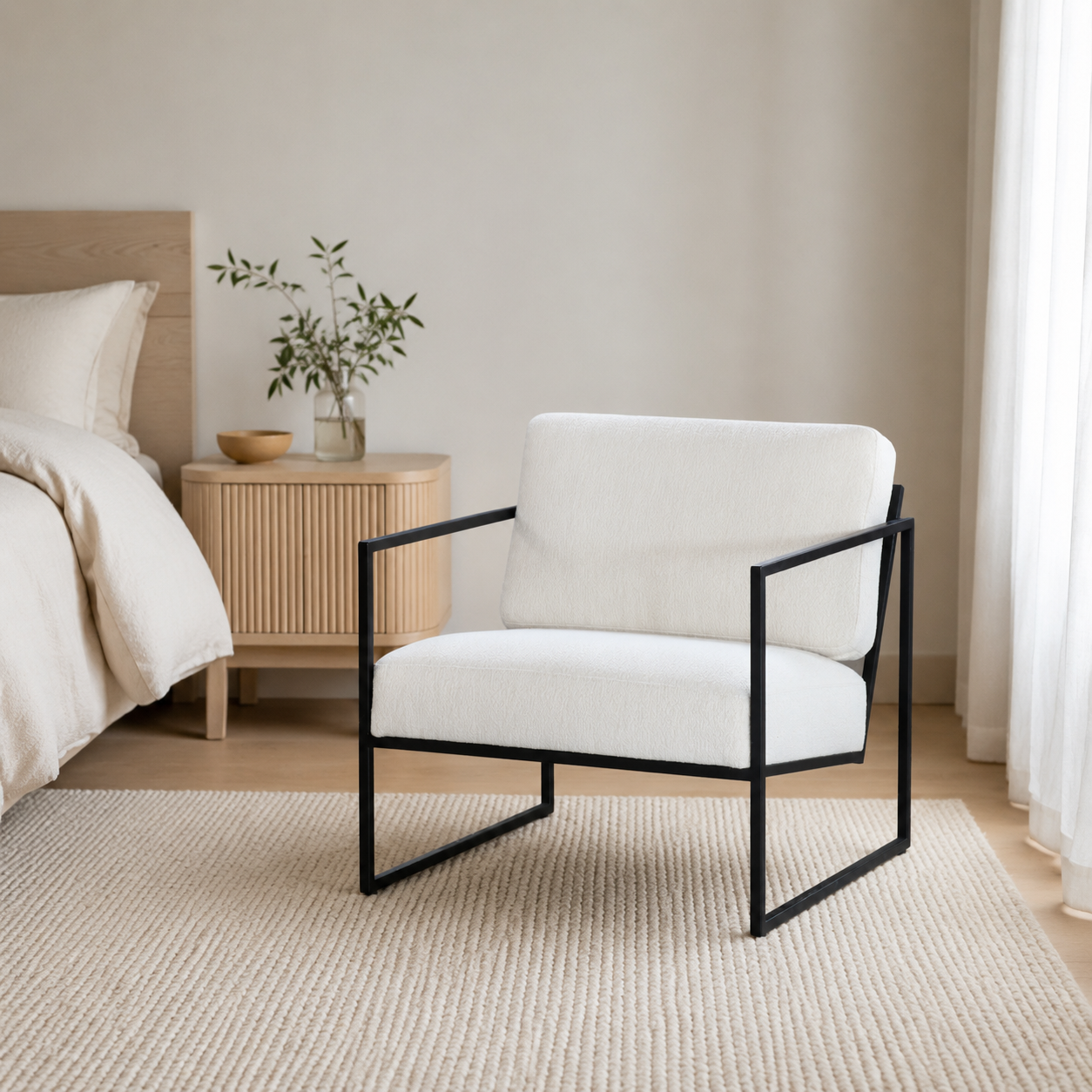 Soho Frame Chair - Boucle styled in a Home Lab interior — option C