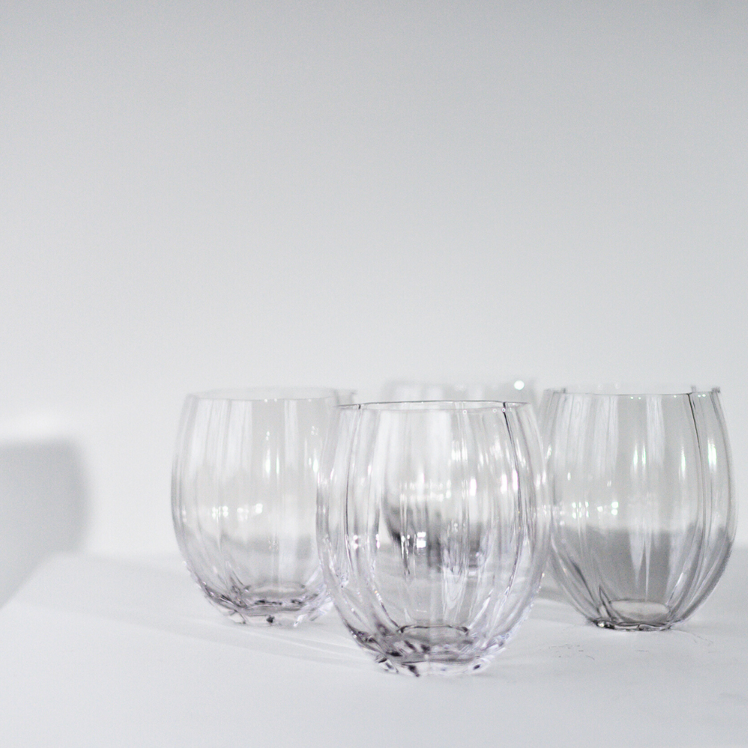 Petal Stemless Glass- Clear- Set of 4
