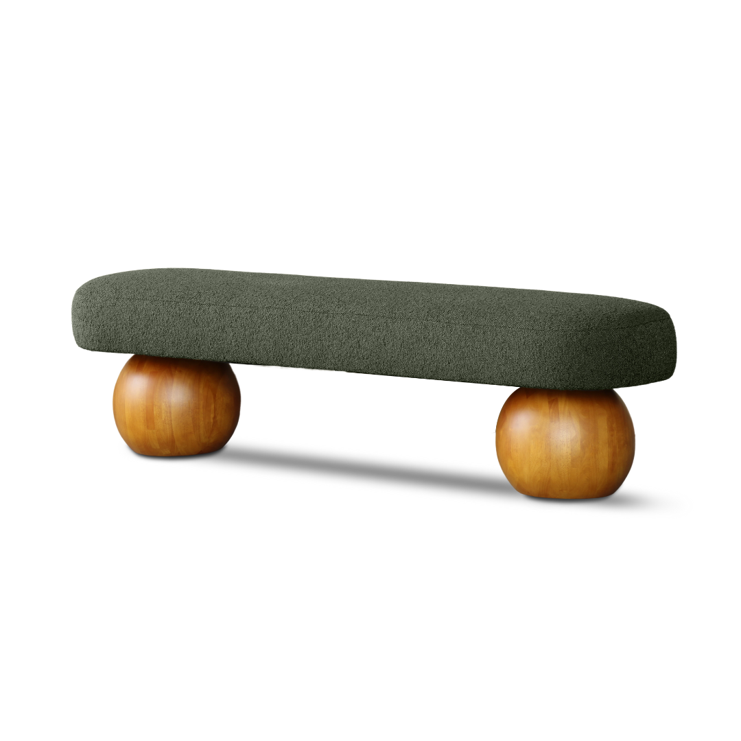 Helena Boucle Ottoman- Olive