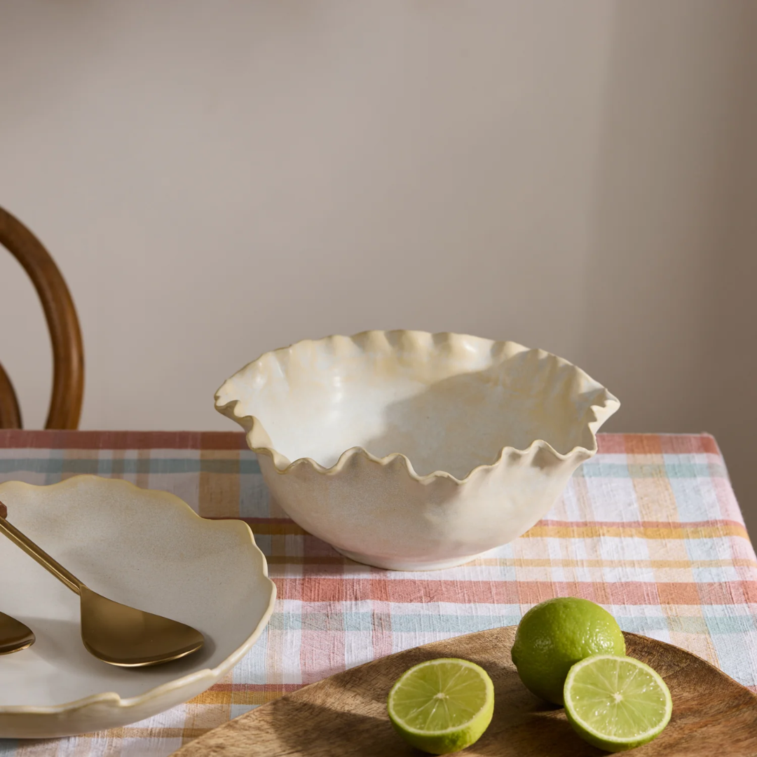 LAGOON IVORY GLAZED BOWL