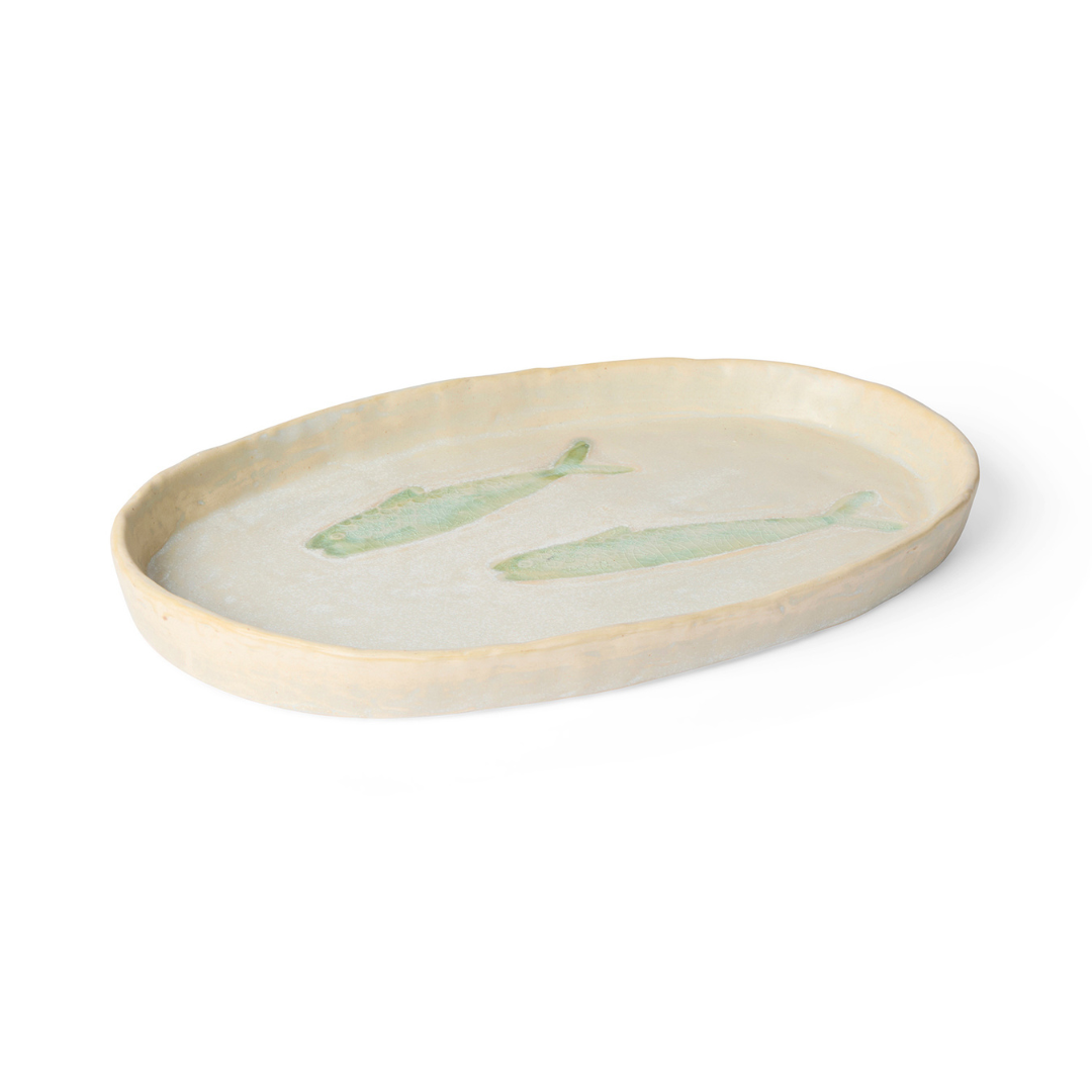 SARDINE SEAFOAM GLAZED PLATE