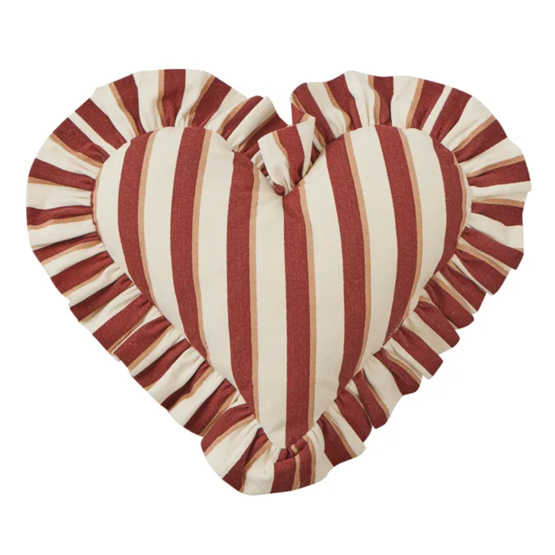 Bonny Heart Cotton Cushion Russet
