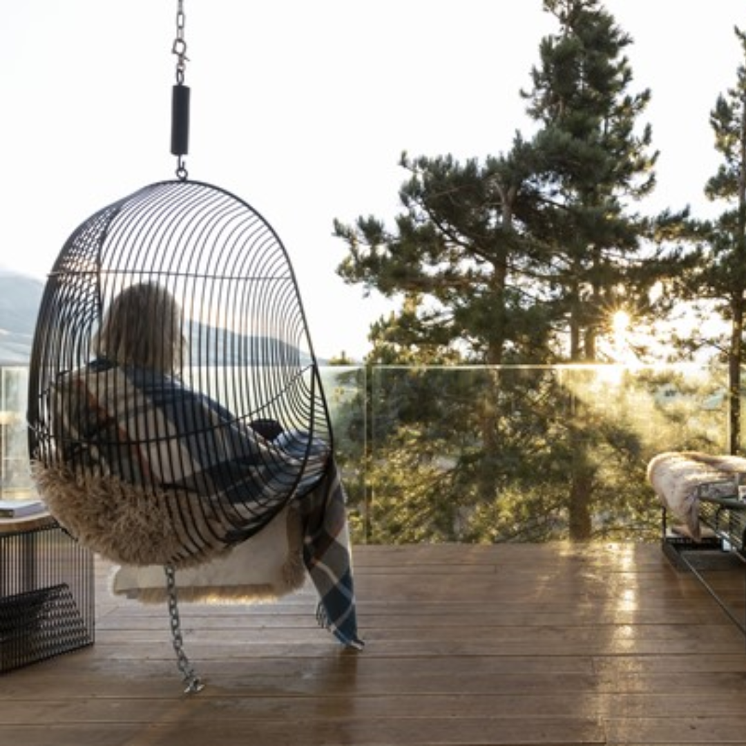 Stainless Steel Hokianga Hanging Chair- Black