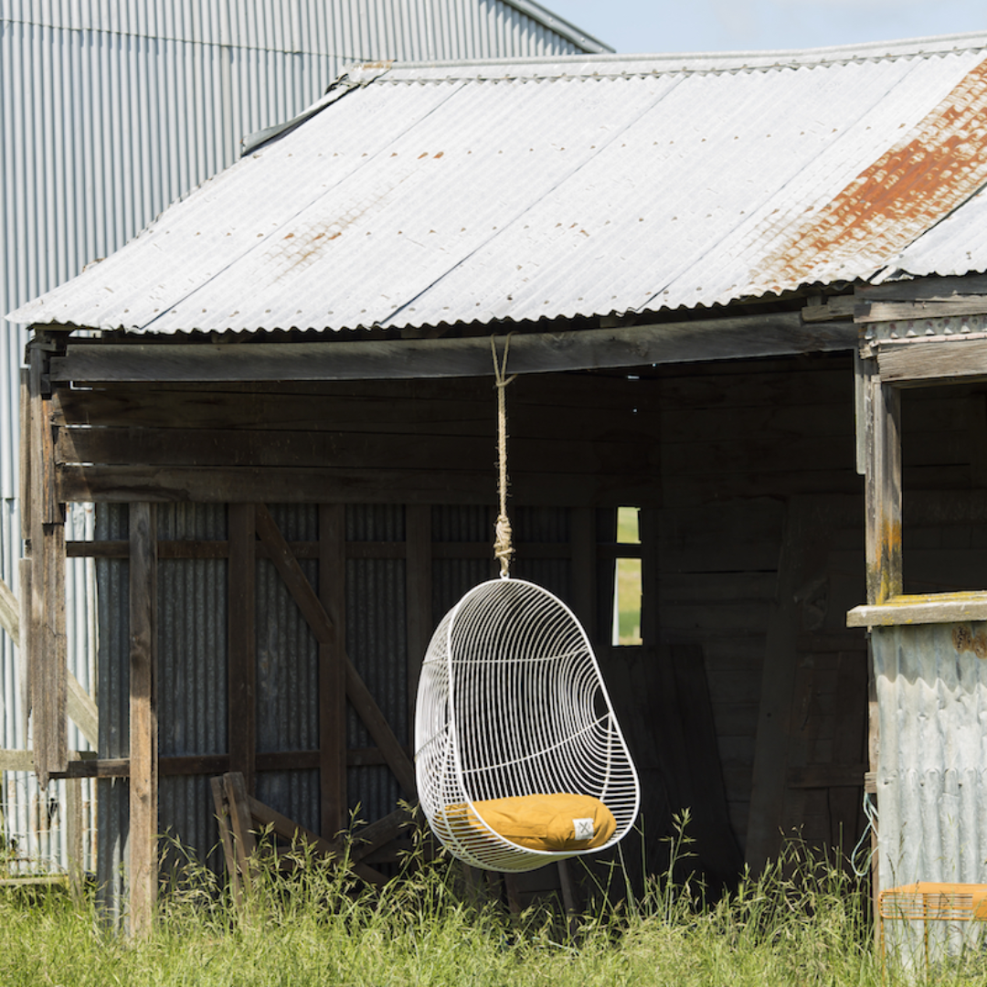 Stainless Steel Hokianga Hanging Chair- White