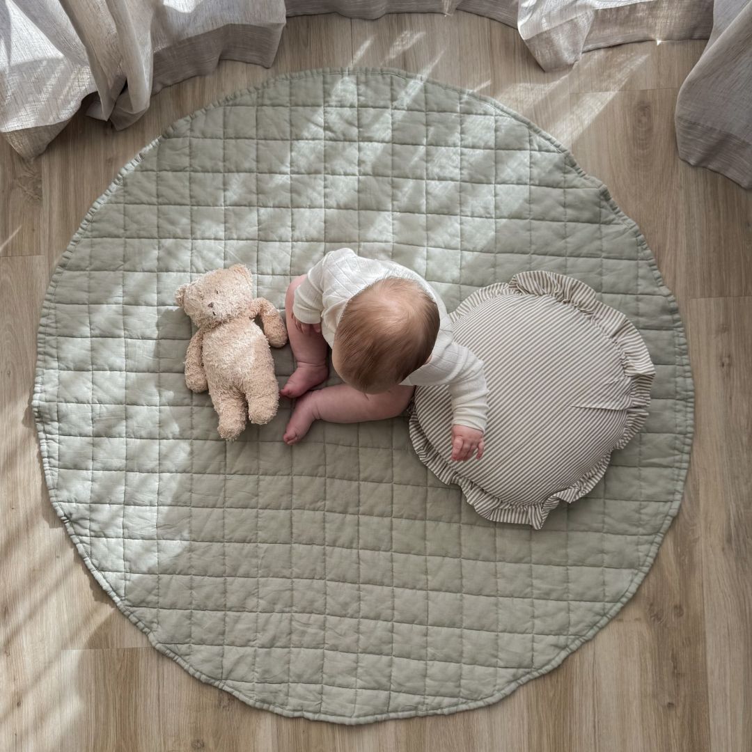 100% French Flax Linen Playmat- Sage