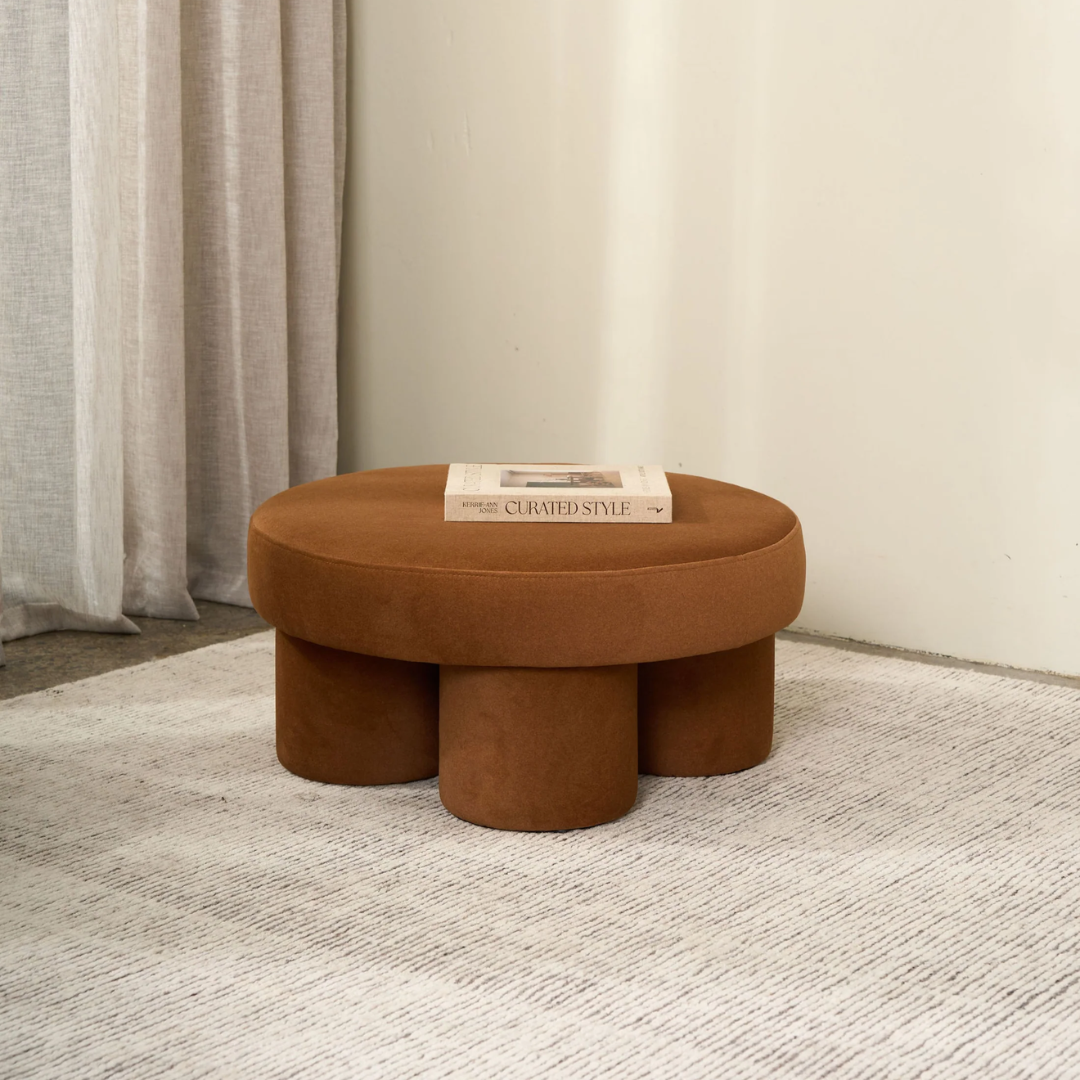 Lume Ottoman- Walnut