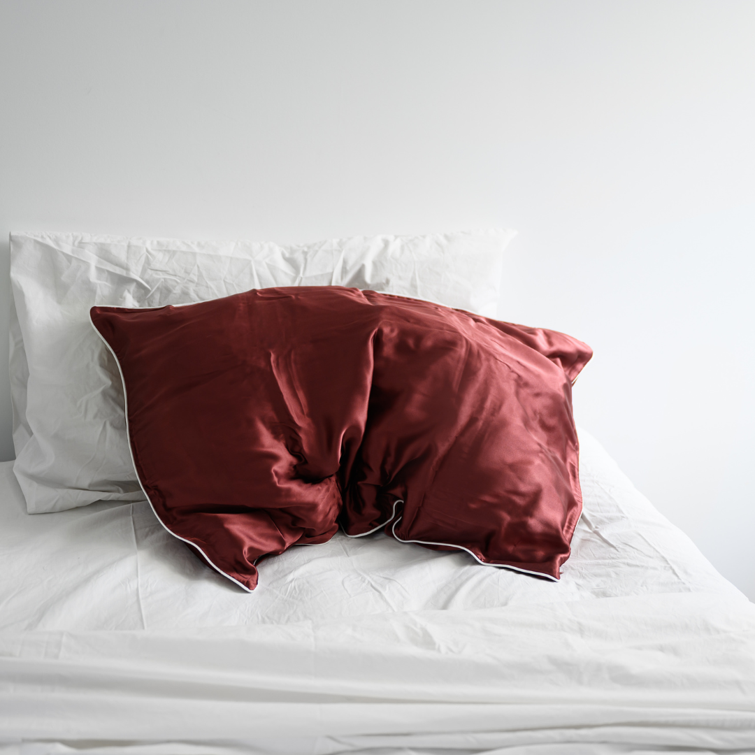 100% Pure Silk Pillowcase - Cocoa with Milk Piping