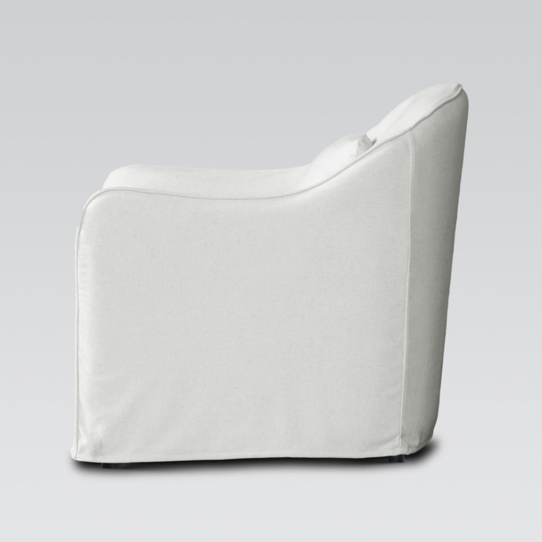 Amsterdam club chair in cream, styled shot