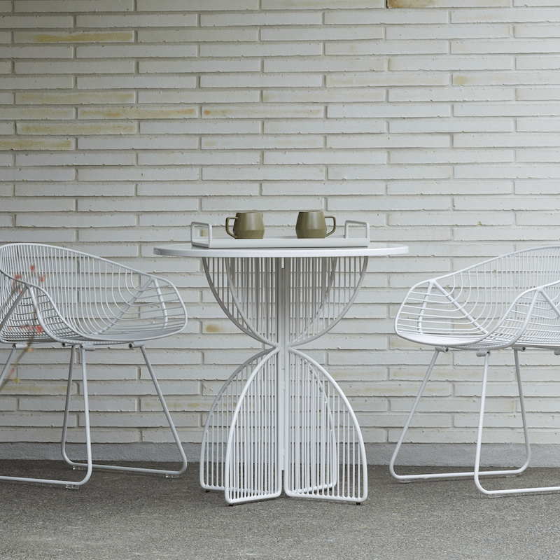 Omaha Cafe Table- White Stainless Steel