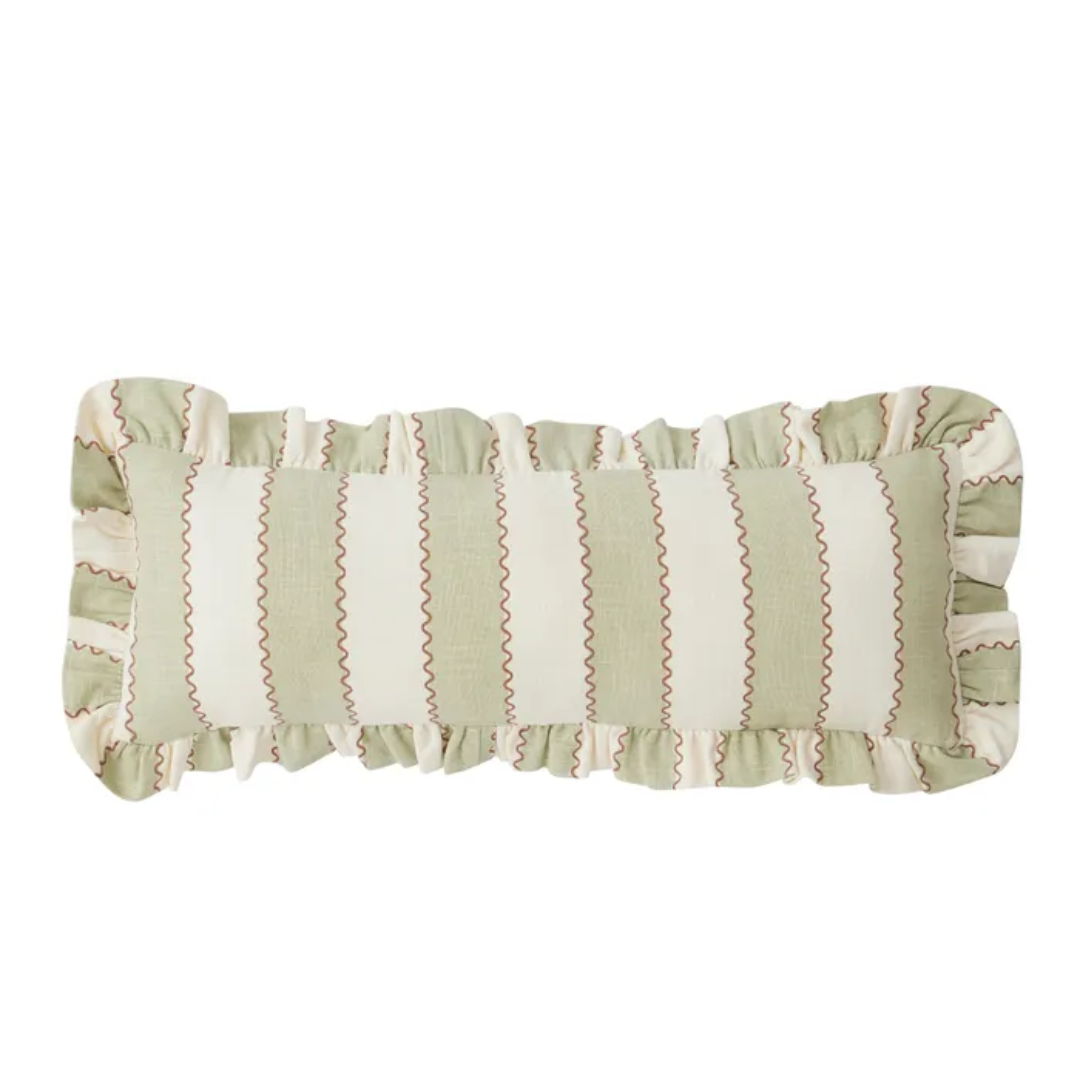 Camilla long cotton cushion pistachio