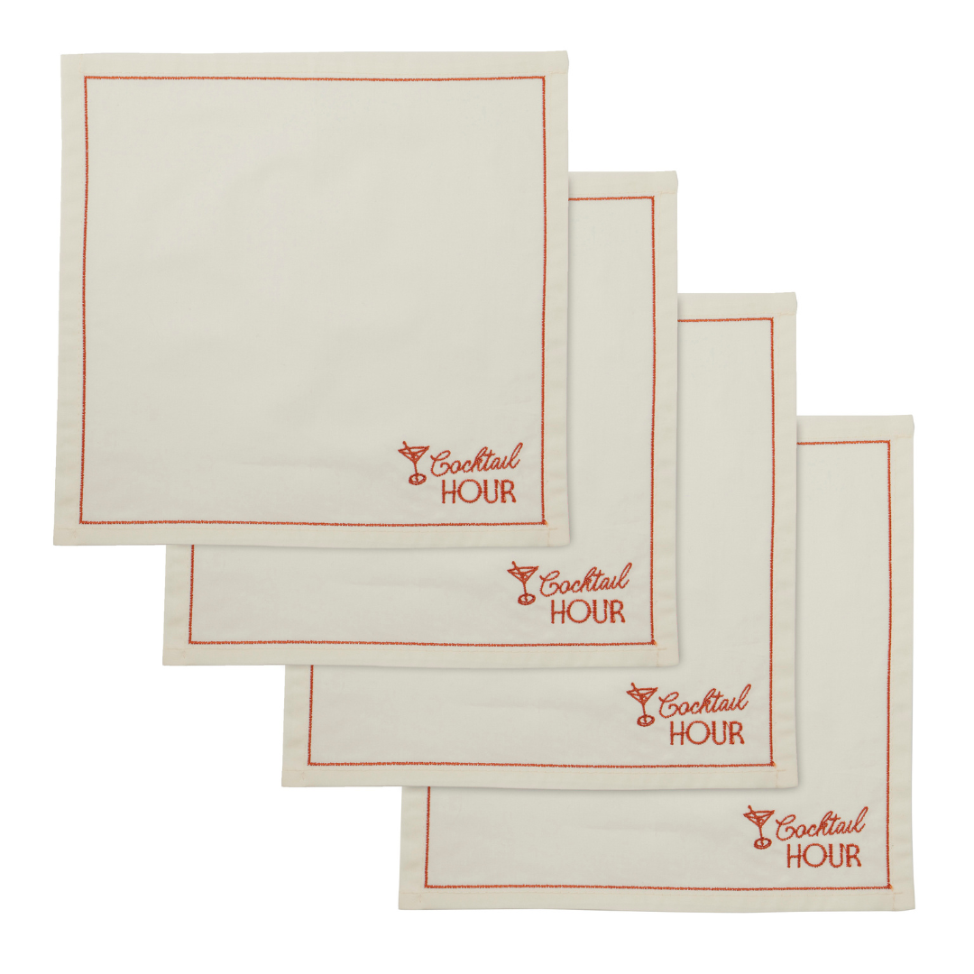 Cocktail hour napkins in set of 4