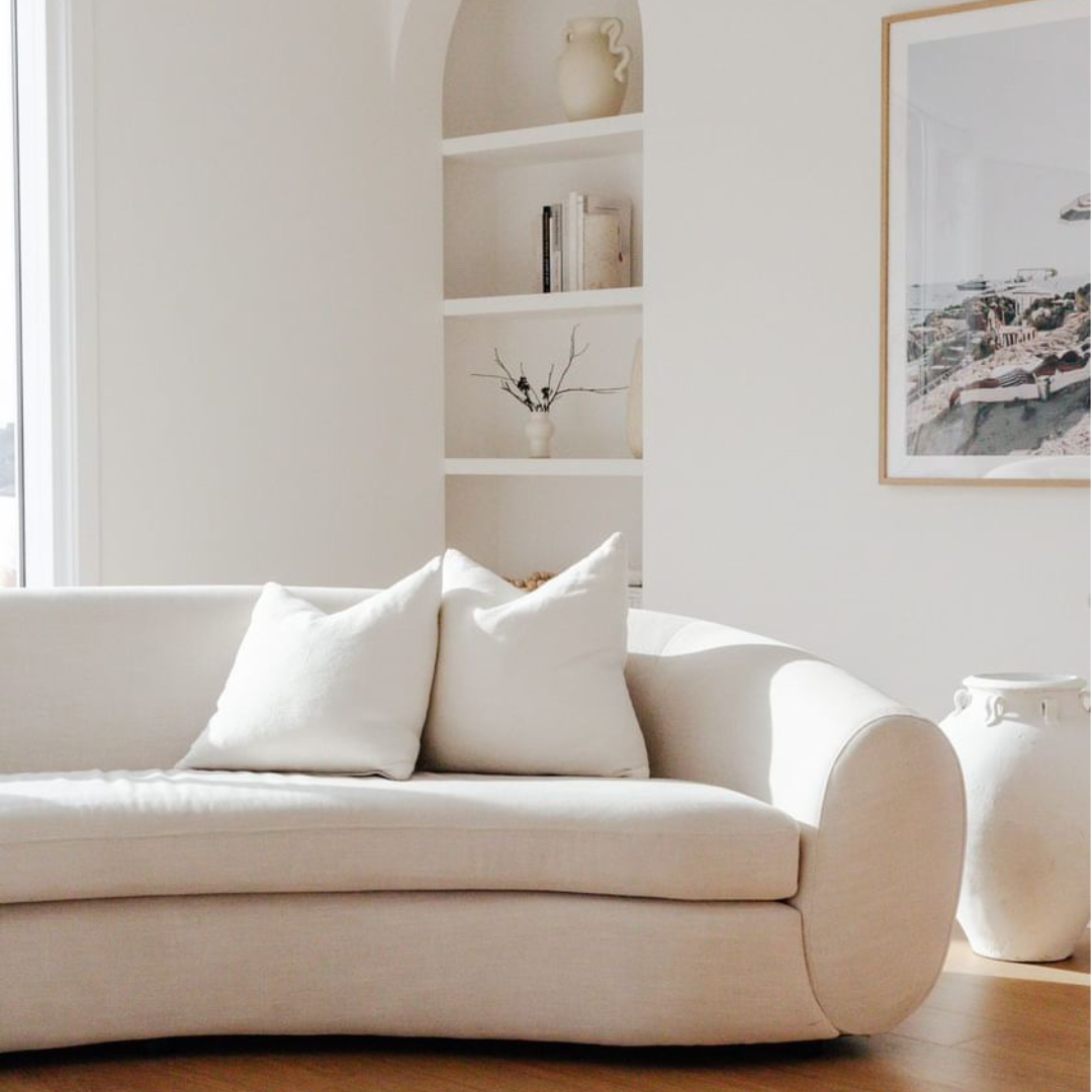 Gwen sofa in Linen Blend side view