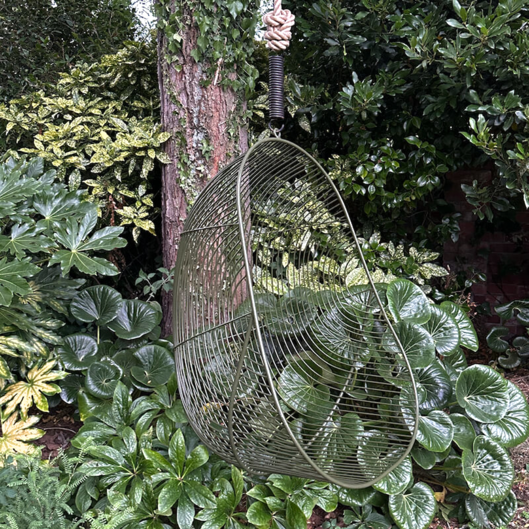 Hokianga hanging chair in fern, detail view