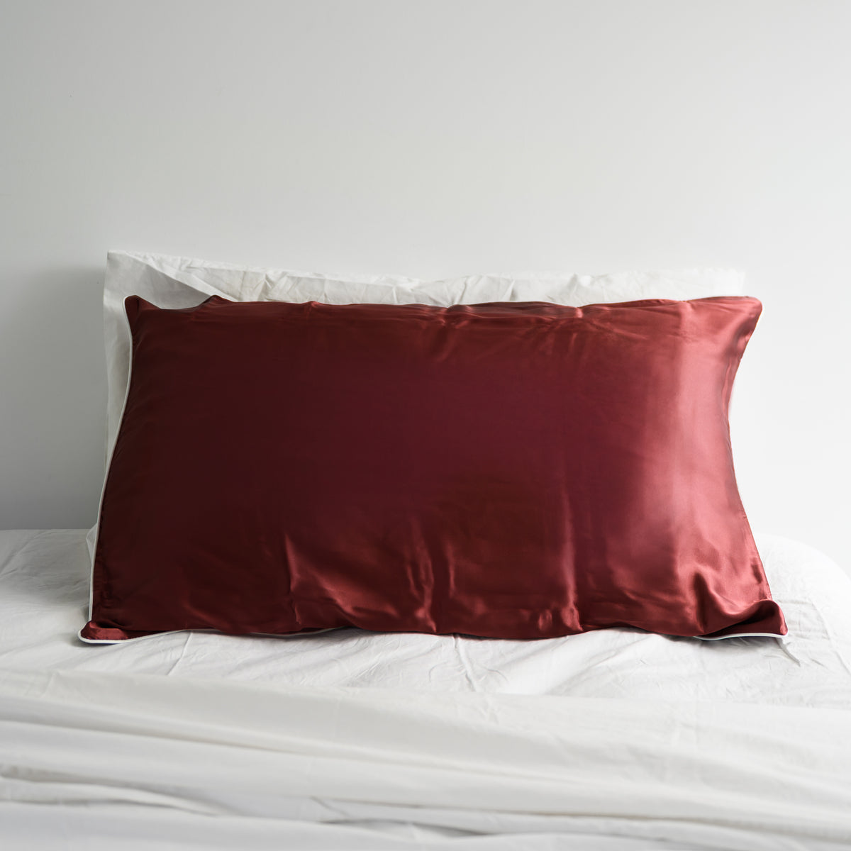 100% Pure Silk Pillowcase - Cocoa with Milk Piping
