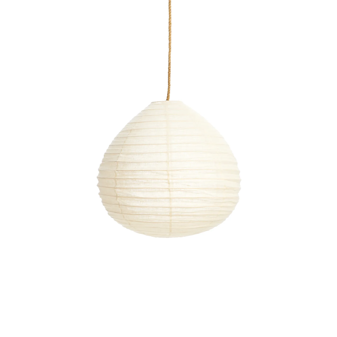 Ivory linen lantern in pear 70cm