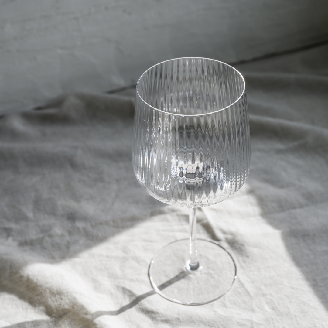 Melted crystal gin glass in set of 4