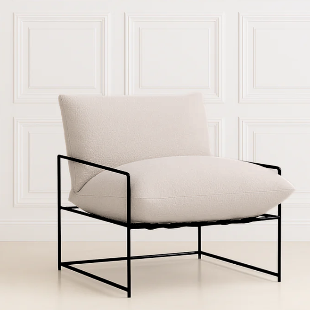 Sammie boucle sling chair in beige