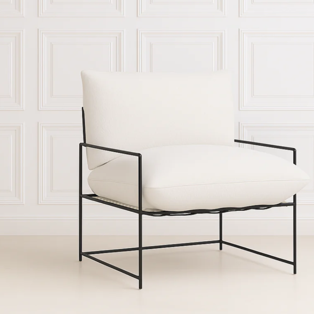 Sammie boucle sling chair in off white