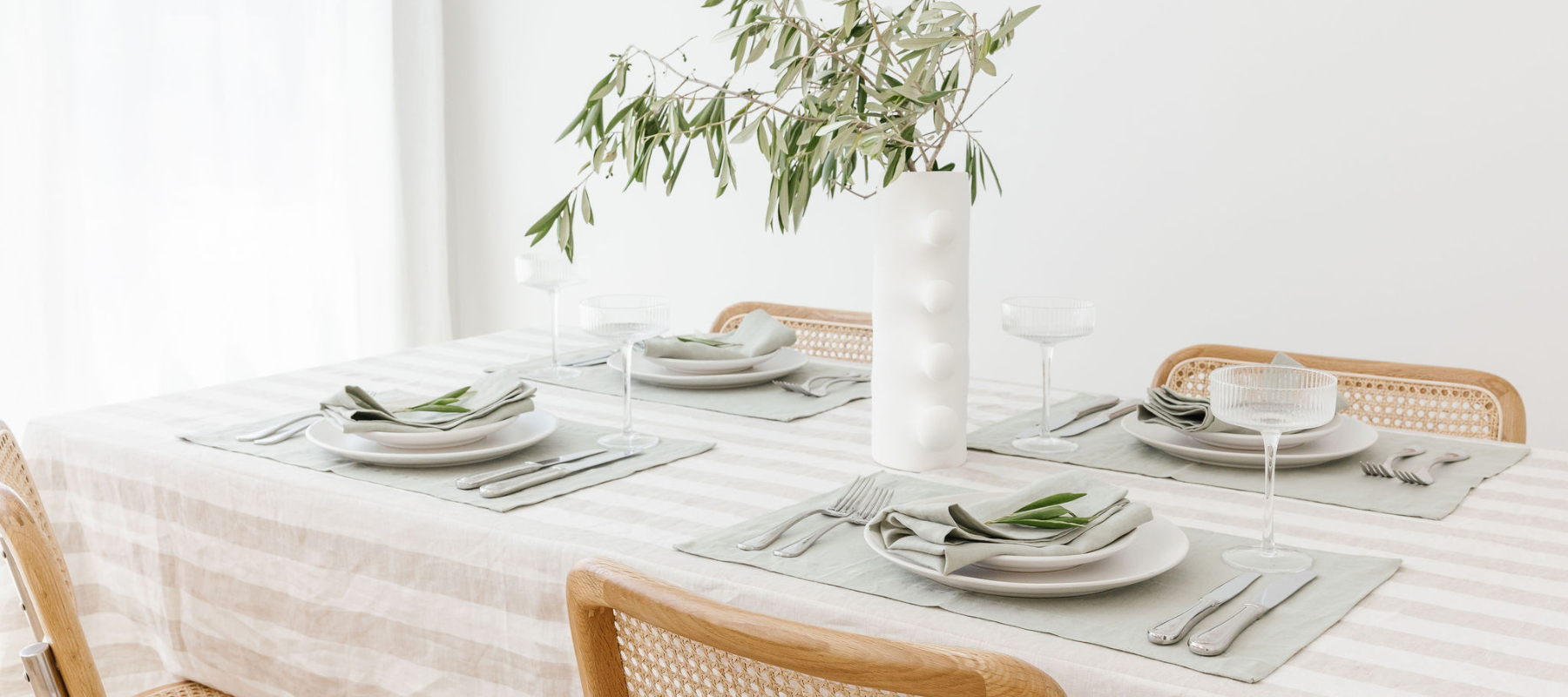 Sage + Stripe Table