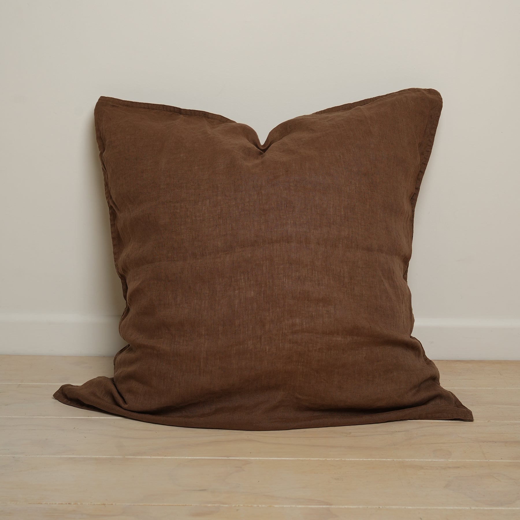 100% french linen euro pillowcase in mocha