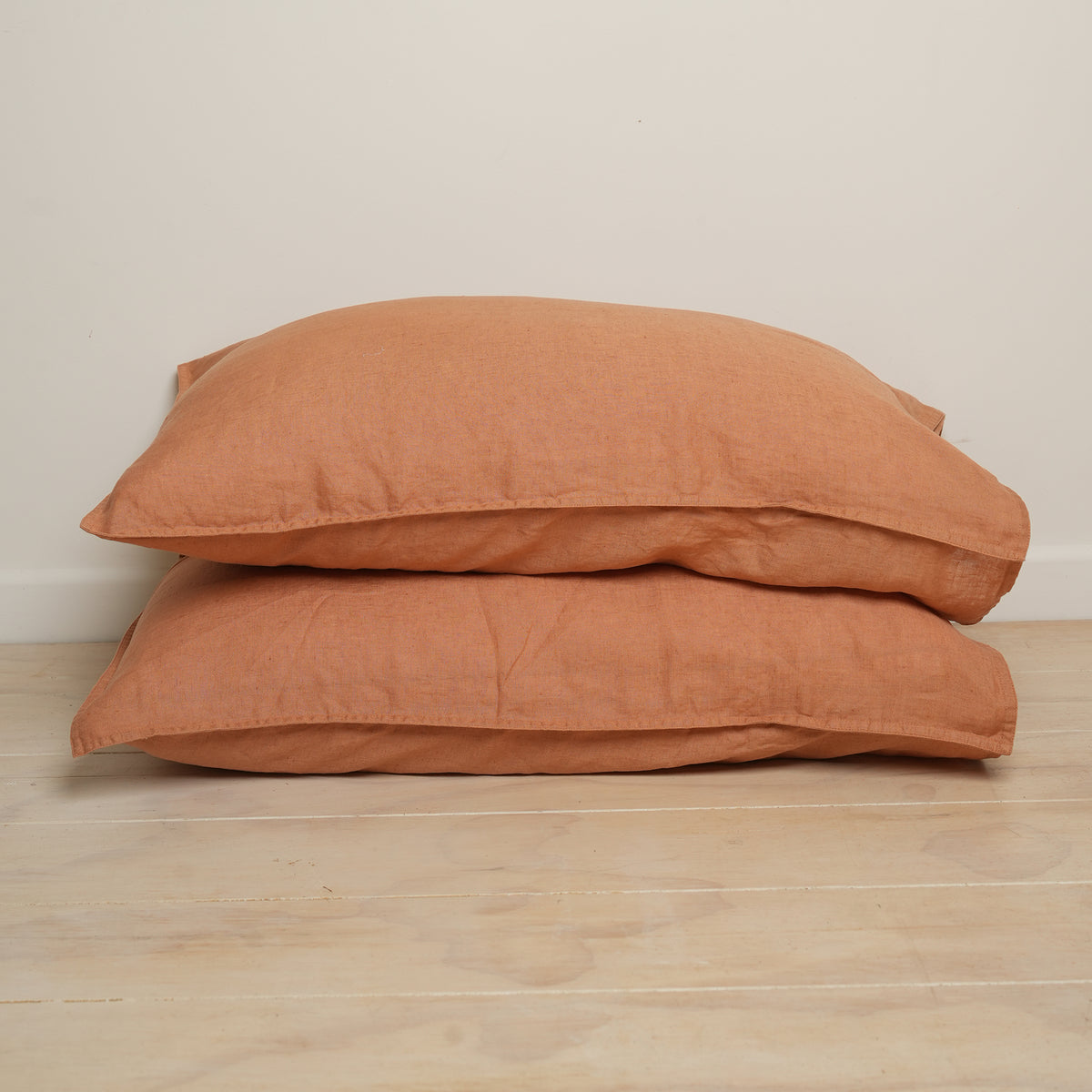 100% french linen pillowcase pair in hazelnut