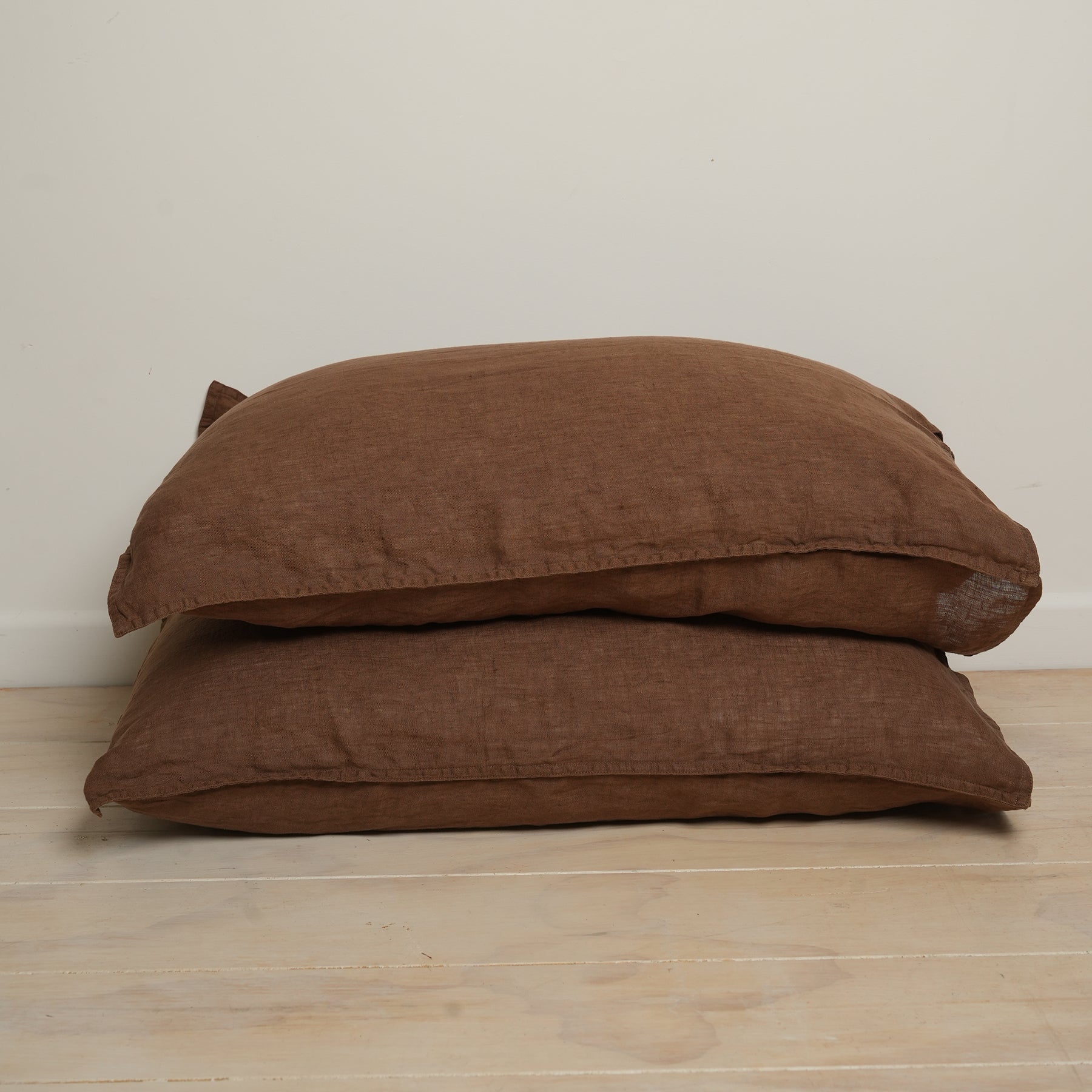 100% french linen pillowcase pair in mocha