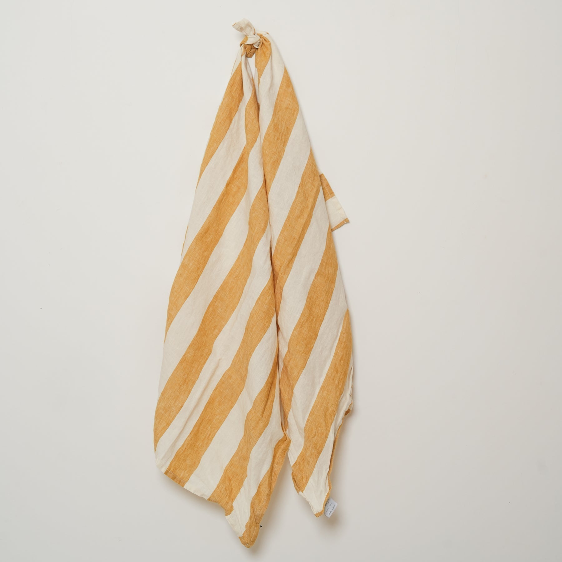 100% french linen tea towel in set 2-sunflower stripe