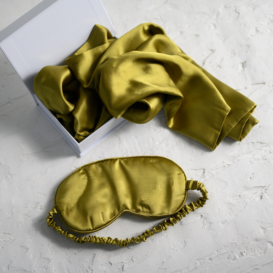 100% pure silk gift set in khaki