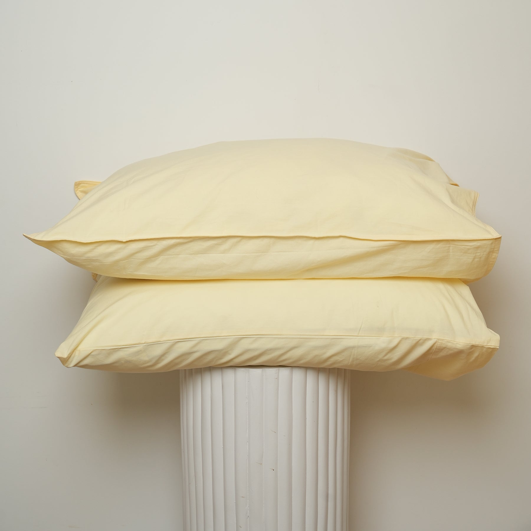 100% stonewashed cotton pillowcase pair in butter