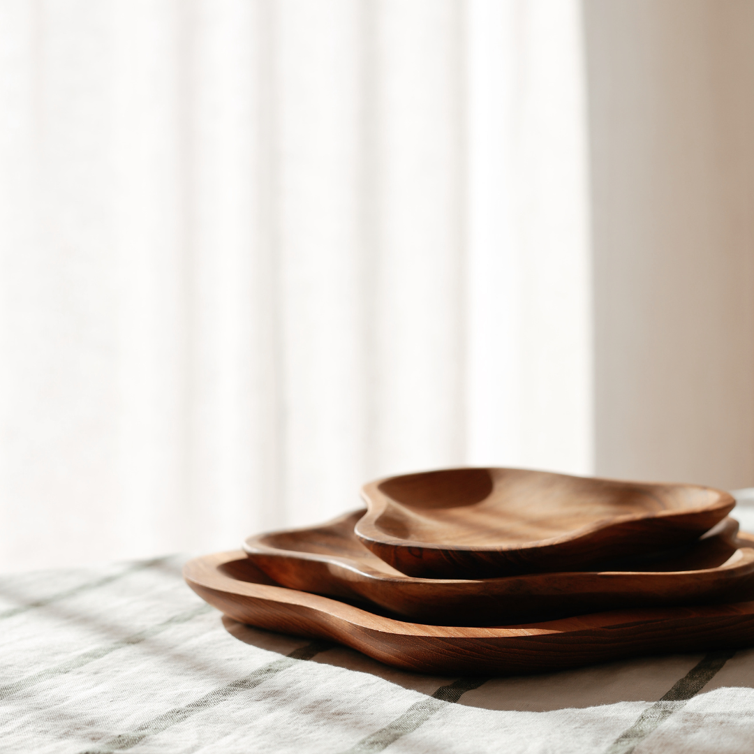 3 Pack -Wonky Teak Bowl