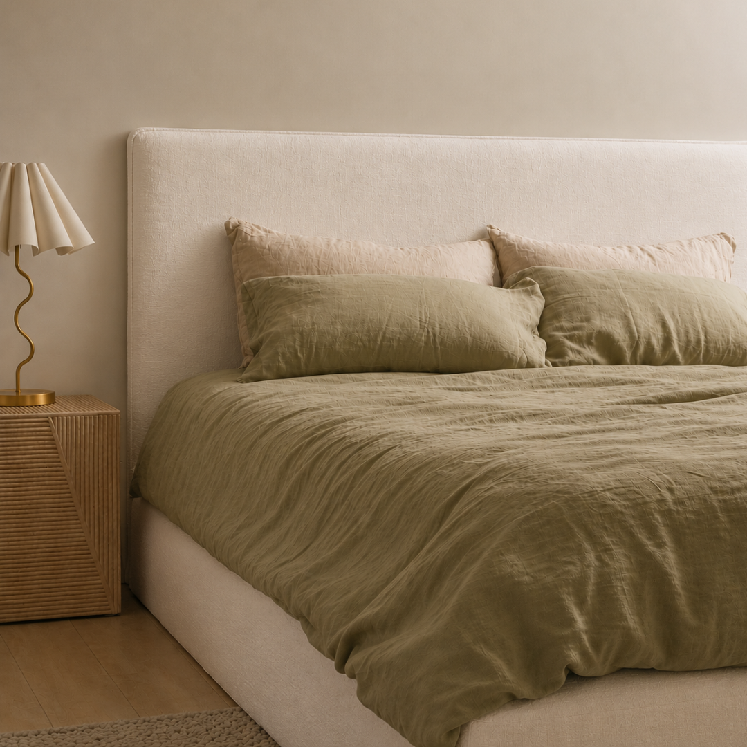 Tall Harlow Slip Cover Headboard- Ivory