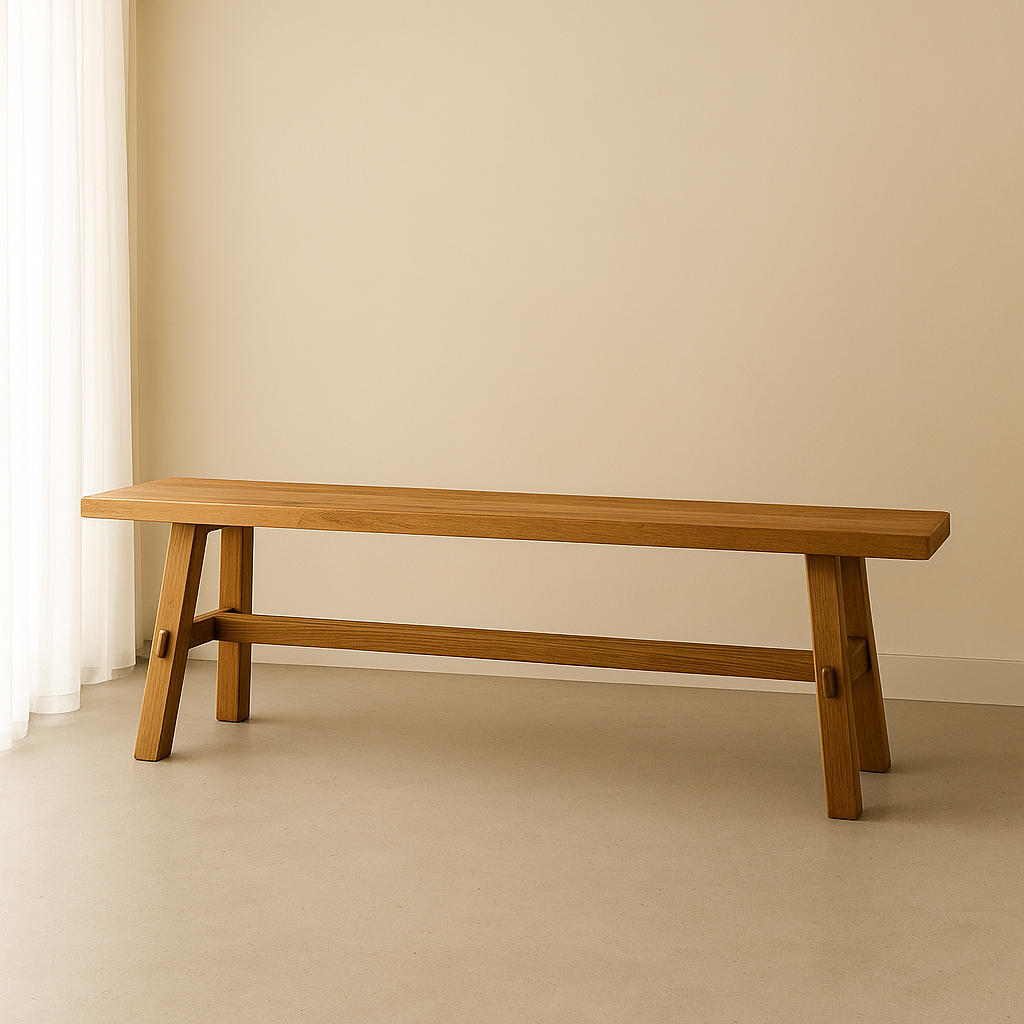 Long Reclaimed Wood Bench- Natural