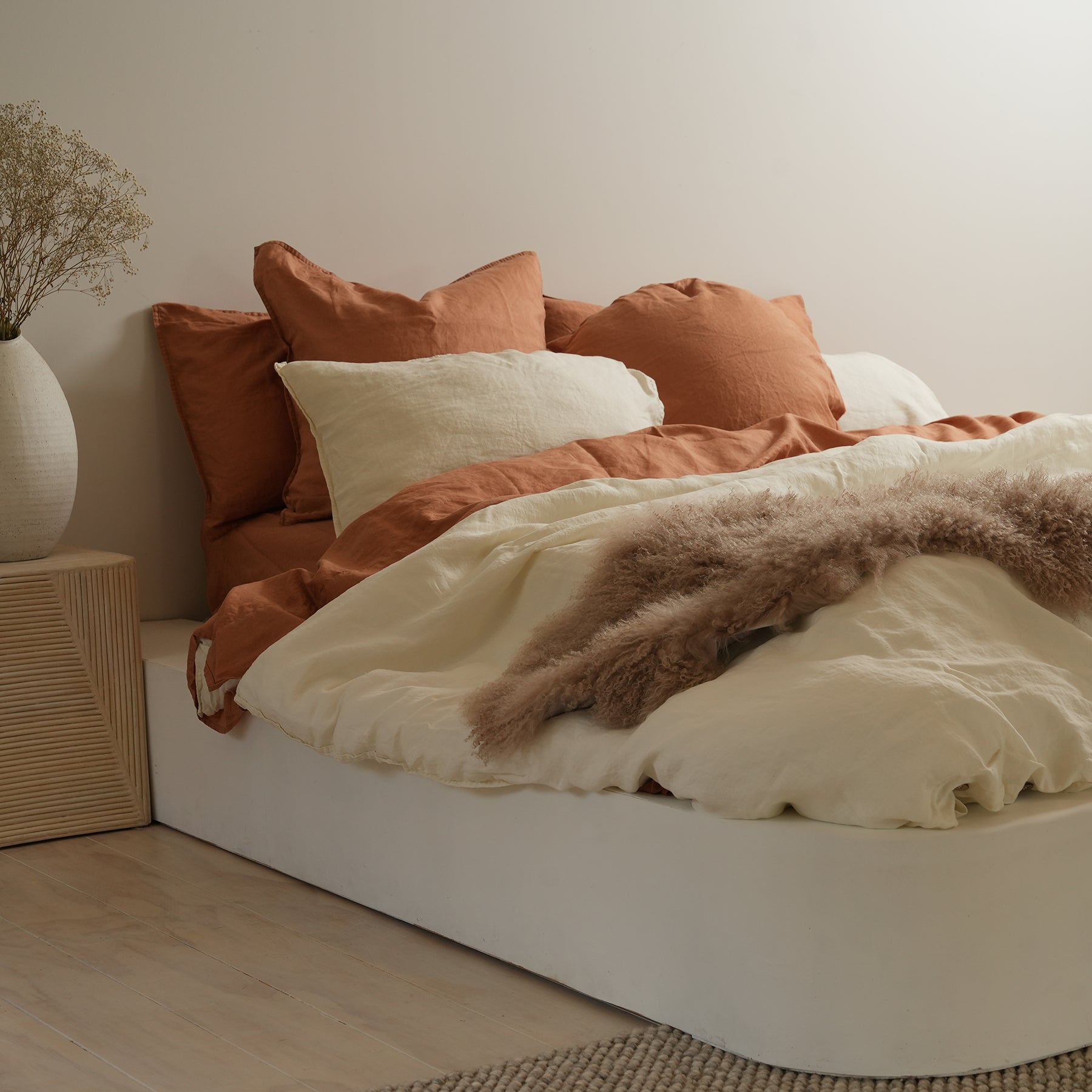 French Linen Euro pillowcase in Hazelnut – Home Lab NZ