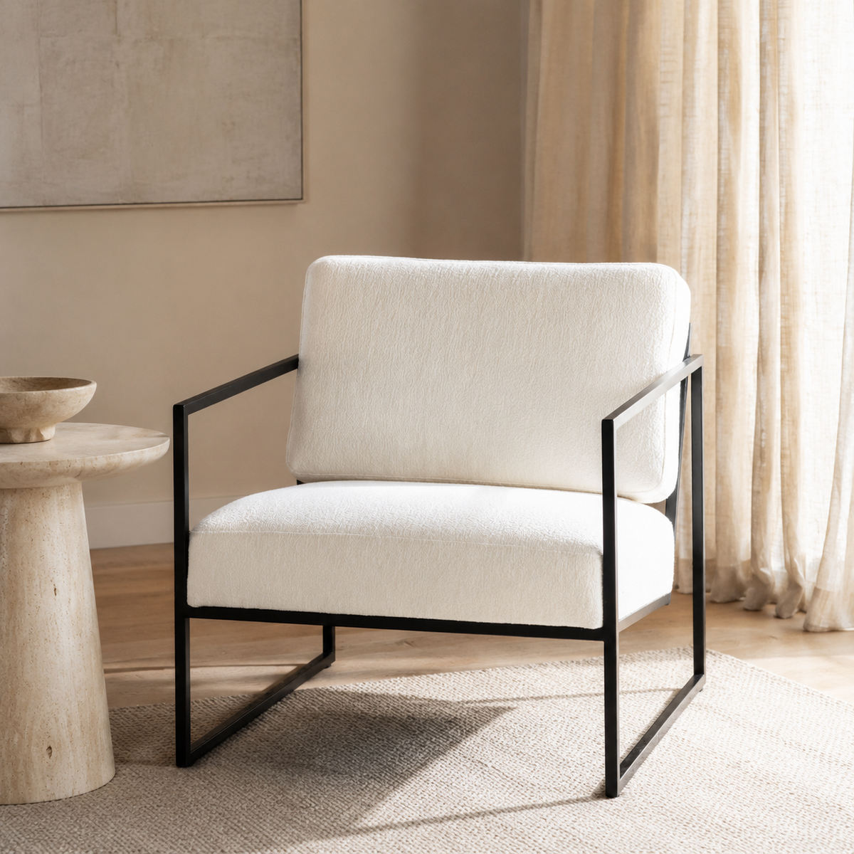 Soho Frame Chair - Boucle styled in a Home Lab interior — option A