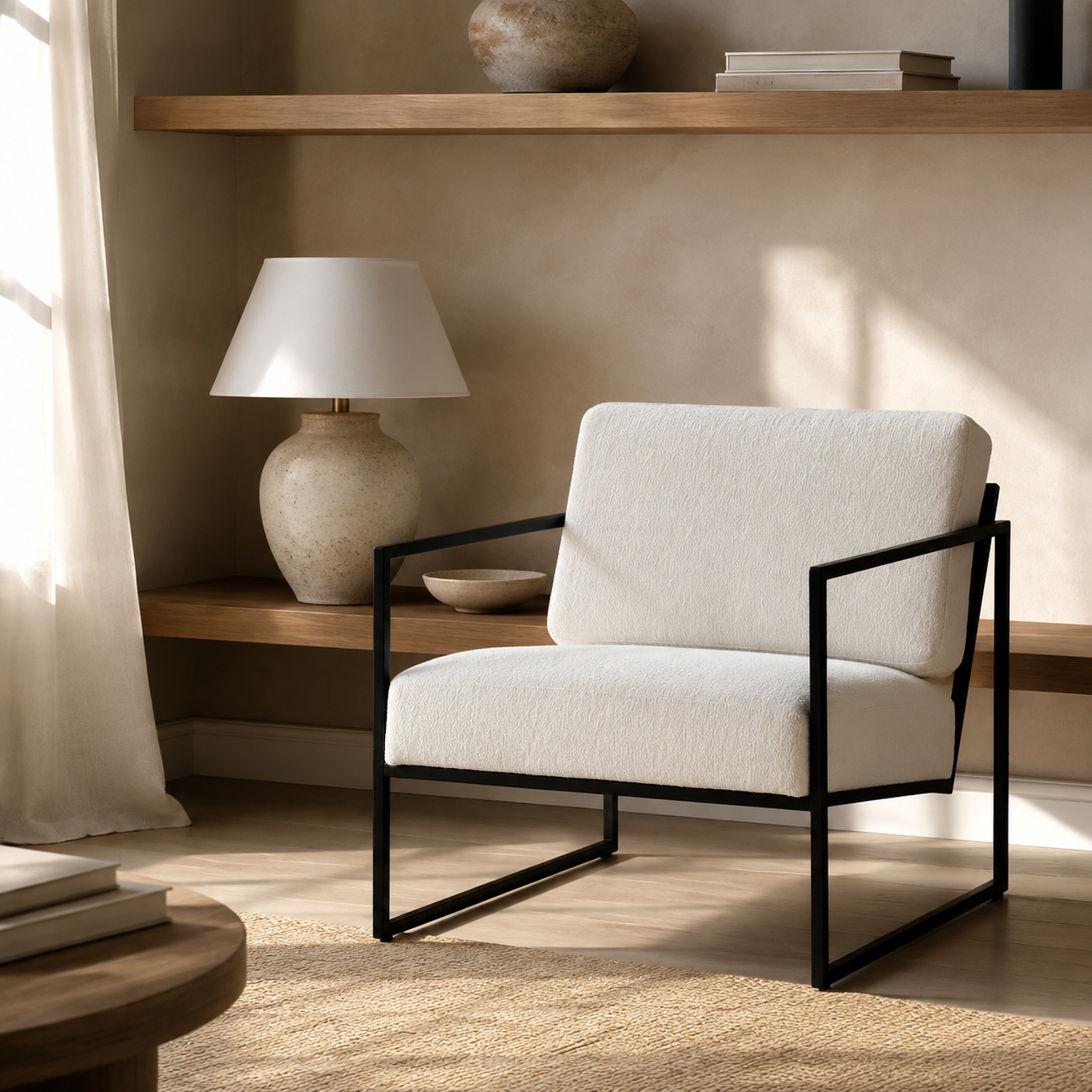 Soho Frame Chair - Boucle styled in a Home Lab interior — option B