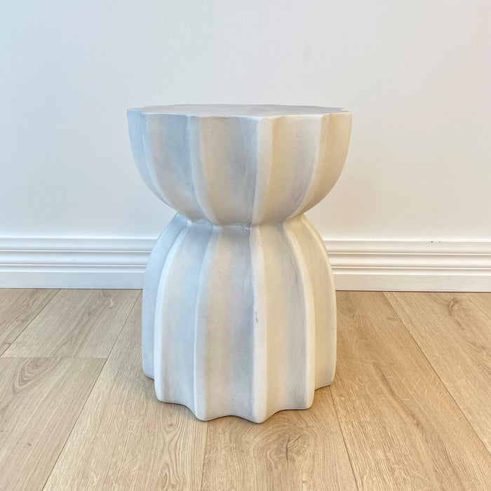 Fluted Side Table Stone