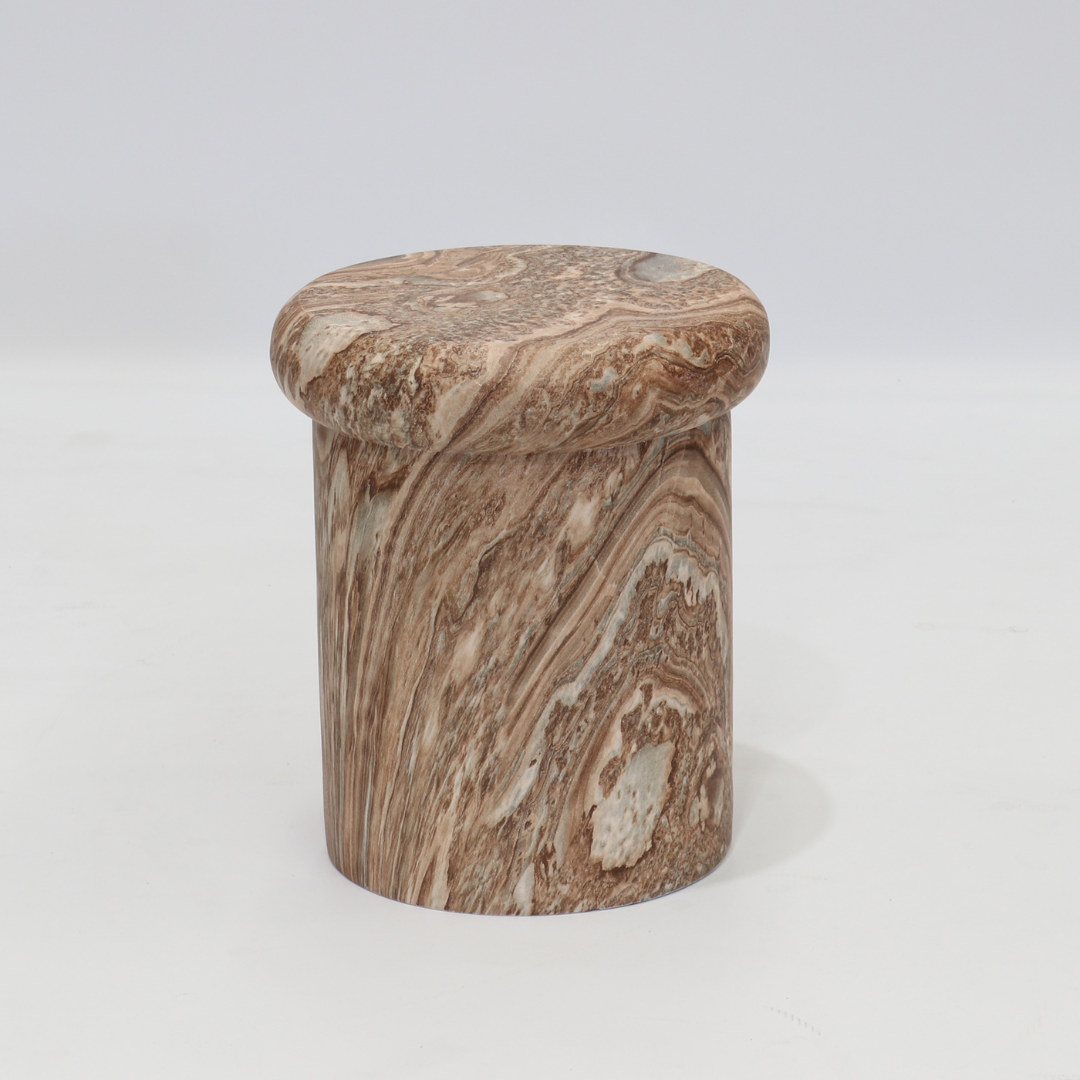 Strata Stool- Warm Marble