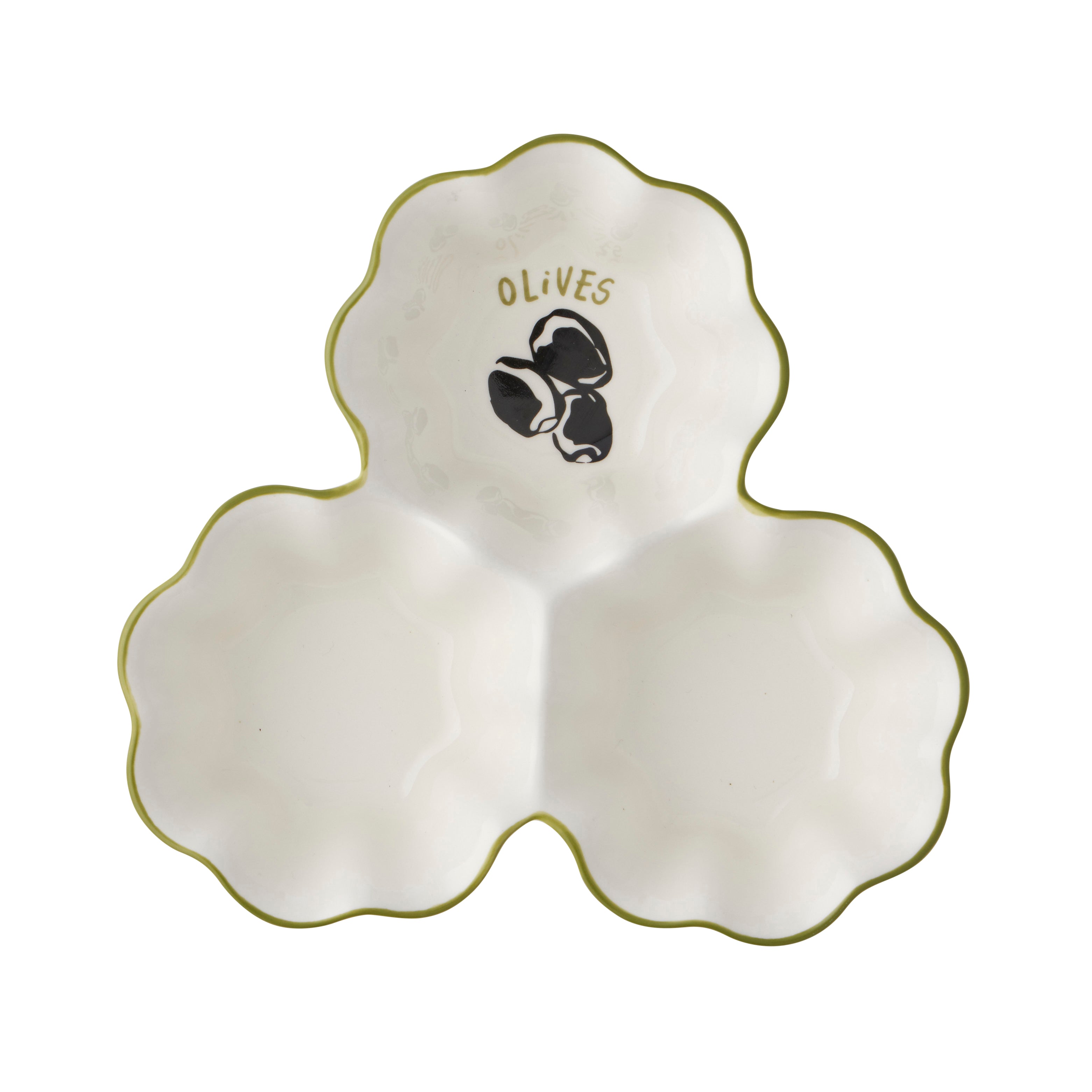 Mangiare Olive Dish in glazed ceramic with organic form