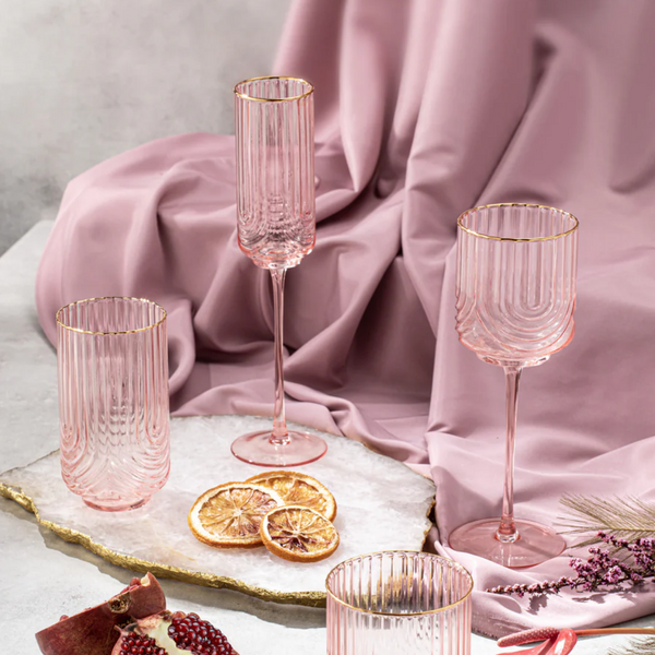 Florence Pink Champagne Glass- Set of 2