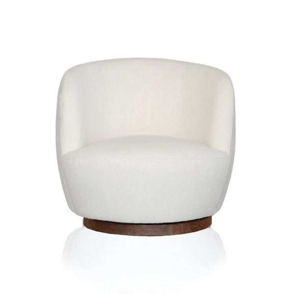 Mid Century Linen Swivel Chair