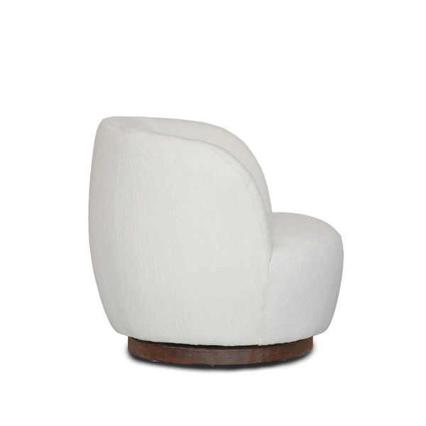 Mid Century Linen Swivel Chair