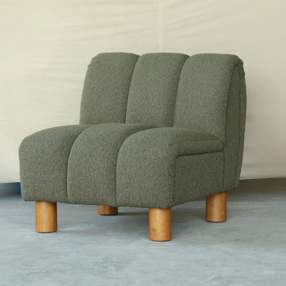 Holland Boucle Occasional Chair- Olive