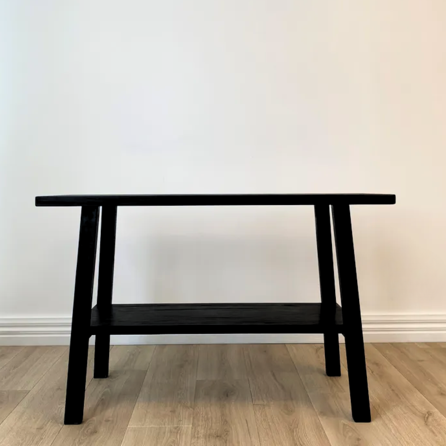 Reclaimed Wooden Console Table Black