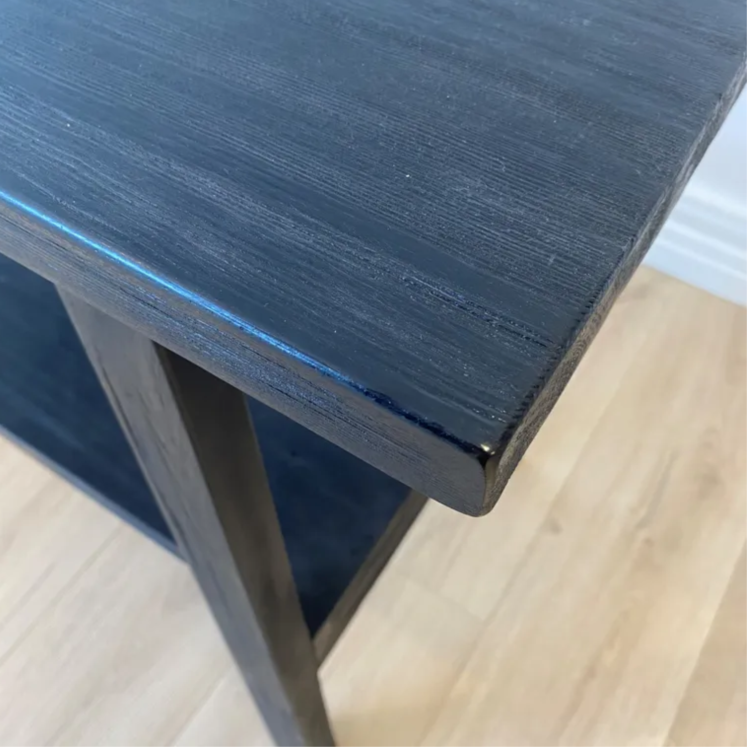 Reclaimed Wooden Console Table Black